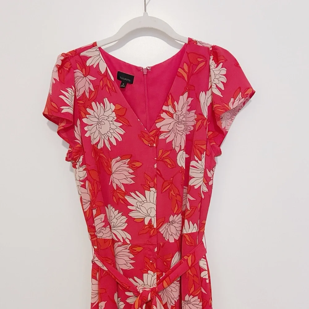 Talbots Belted Midi Shirtdress Chrysanthemum - Picture 5 of 7
